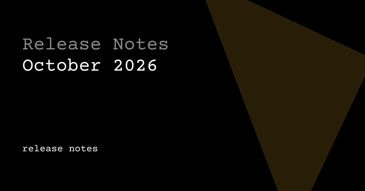 Release Notes: October