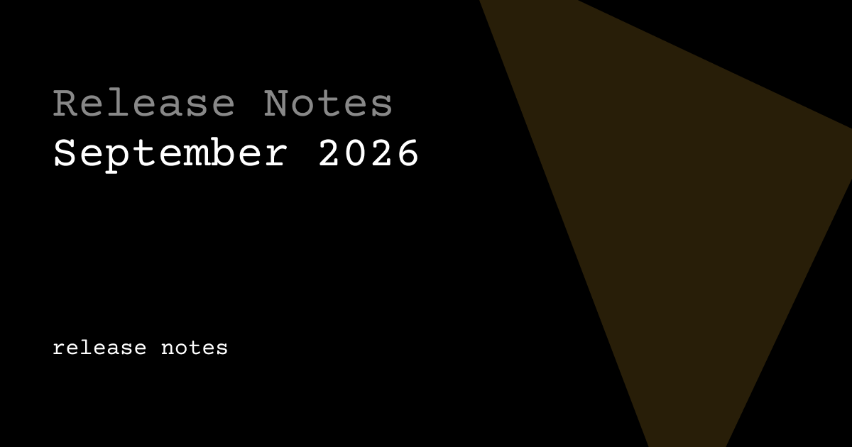 Release Notes: September